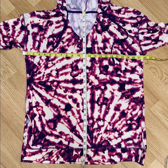 LuLaRoe Eliza Long Sleeve Hooded Top | Tie Dye | Size L - Picture 5 of 7